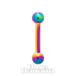 Blue Banana Coloured Titanium 1.6mm Barbell (Rainbow)