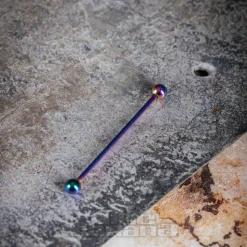 Blue Banana Coloured Titanium 1.6mm Barbell (Rainbow)