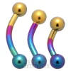 Blue Banana Coloured Titanium Curved Barbell (Rainbow)