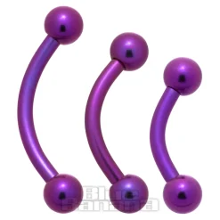 Blue Banana Coloured Titanium Curved Barbell (Purple)