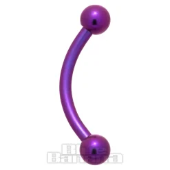 Blue Banana Coloured Titanium Curved Barbell (Purple)