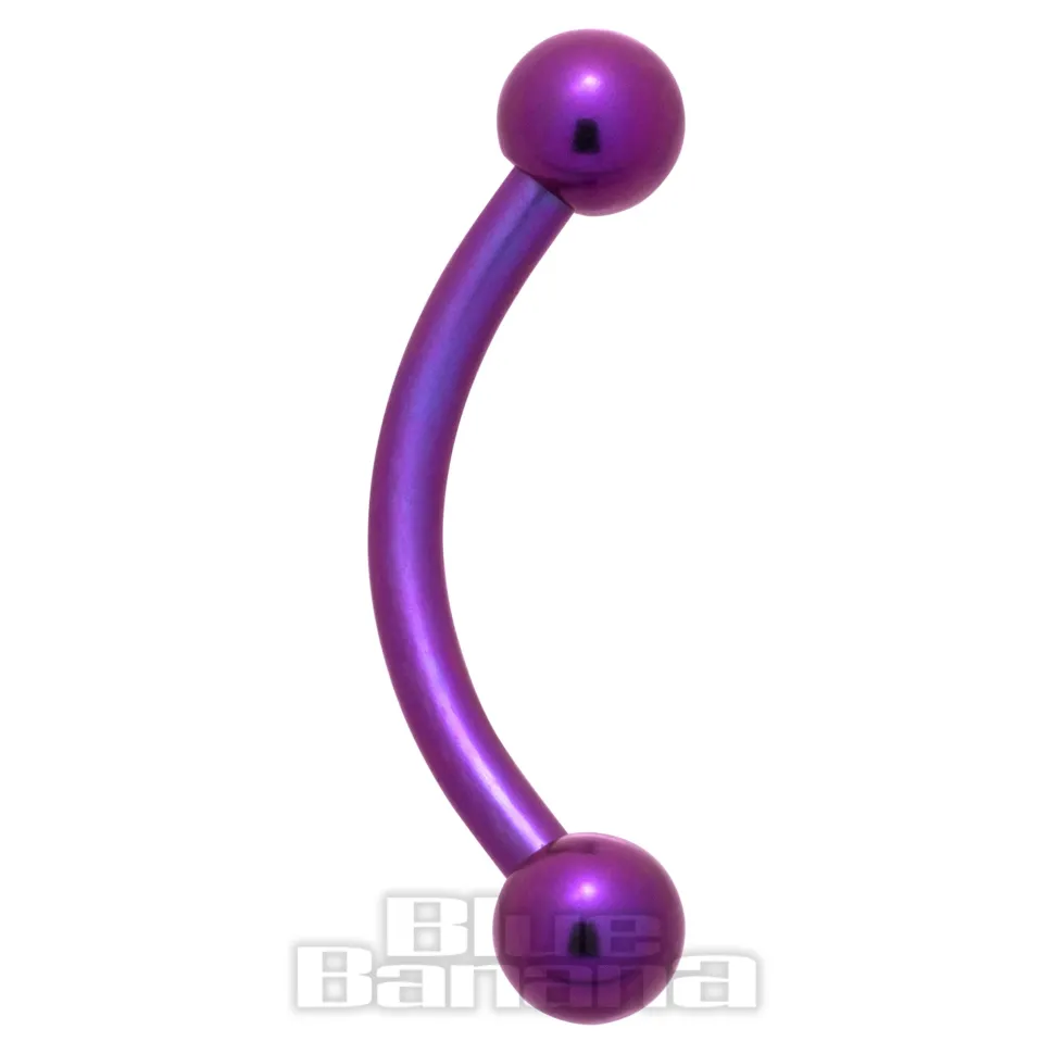 Blue Banana Coloured Titanium Curved Barbell (Purple)