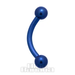 Blue Banana Coloured Titanium Curved Barbell (Blue)