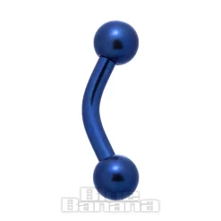 Blue Banana Coloured Titanium Curved Barbell (Blue)