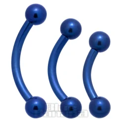 Blue Banana Coloured Titanium Curved Barbell (Blue)