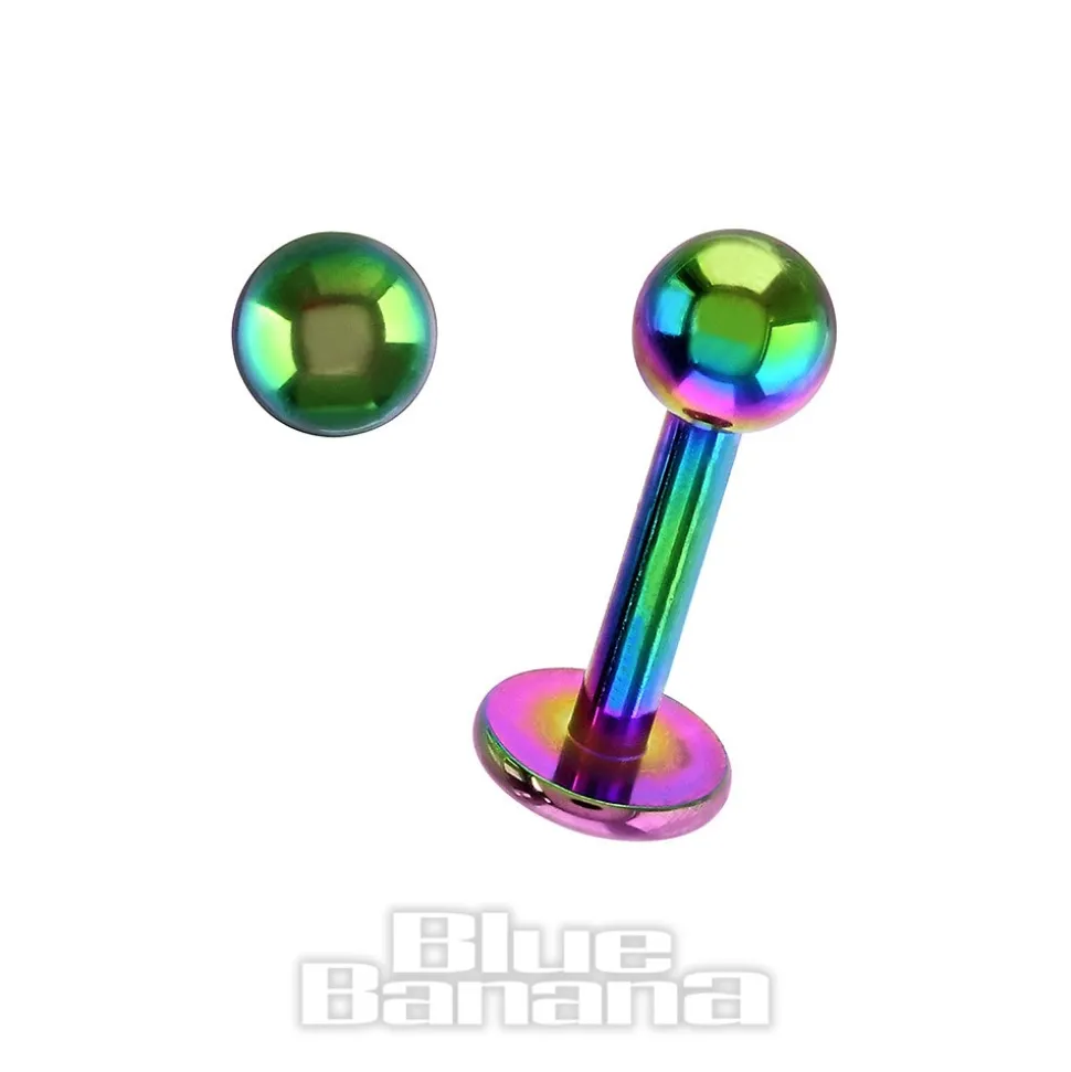 Blue Banana Coloured Titanium 1.2mm Labret (Rainbow)