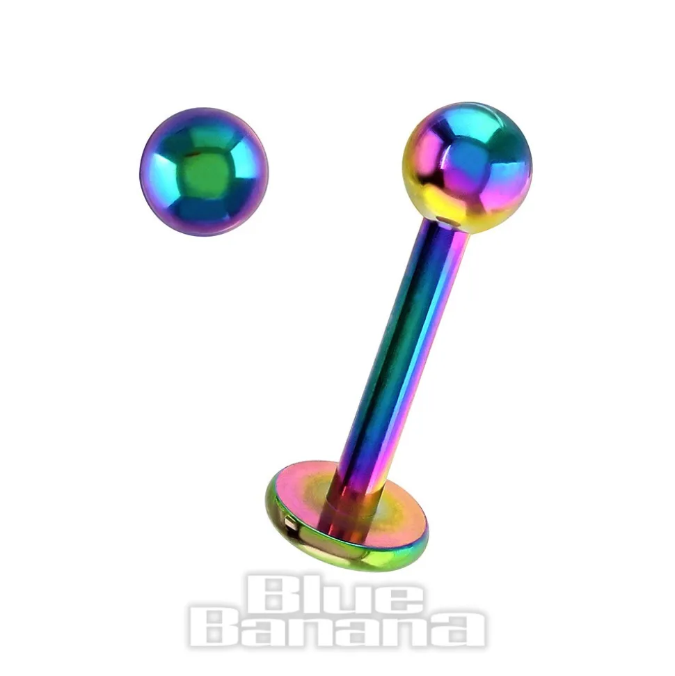 Blue Banana Coloured Titanium 1.2mm Labret (Rainbow)
