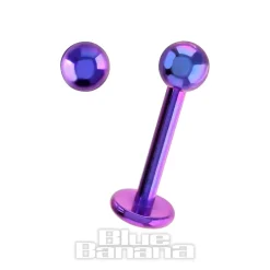 Blue Banana Coloured Titanium 1.2mm Labret (Purple)