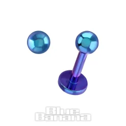 Blue Banana Coloured Titanium 1.2mm Labret (Teal)