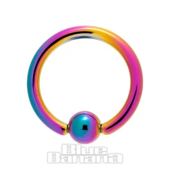 Blue Banana Coloured Titanium 1.2mm BCR (Multicoloured)