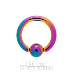 Blue Banana Coloured Titanium 1.2mm BCR (Multicoloured)