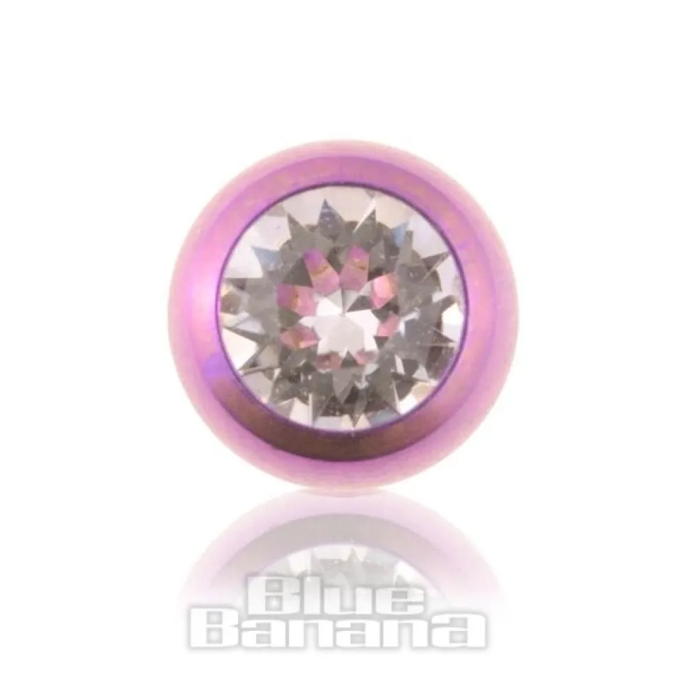 Blue Banana Coloured Titanium 5mm Jewelled Ball (Crystal/Purple)