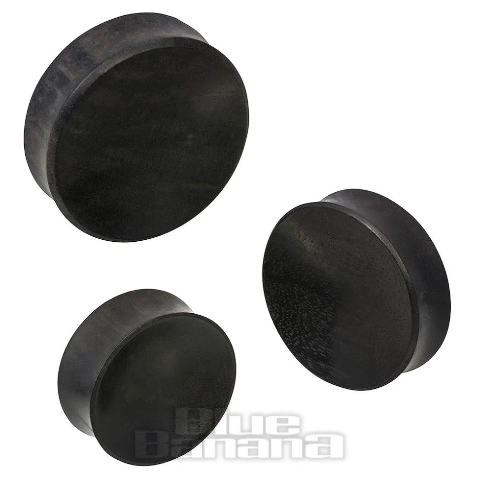 Blue Banana Concave Wood Ear Plug 42-52mm (Black)