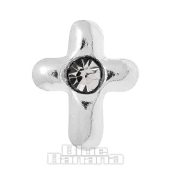 Blue Banana Cross Bioflex 1.2mm Tragus Stud (Clear/Silver)