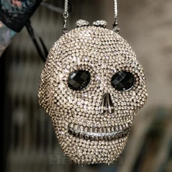 Blue Banana Crystal Skull Bag (Silver)