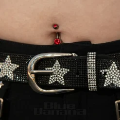 Blue Banana Crystal Stars Belt (Black)
