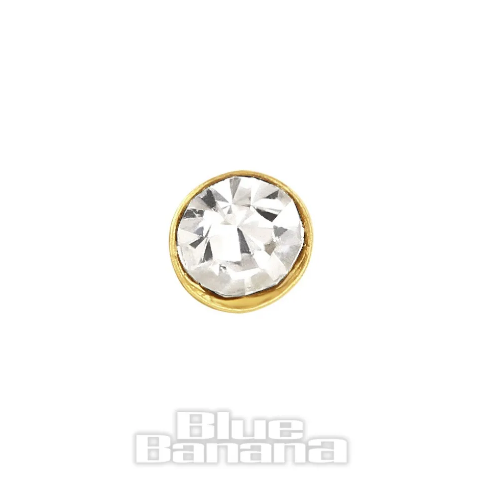 Blue Banana 9ct Gold 0.5mm Nose Stud (Crystal)