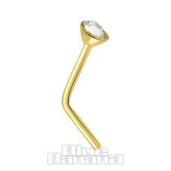 Blue Banana 9ct Gold 0.5mm Nose Stud (Crystal)