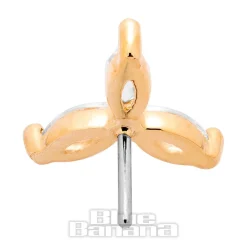Blue Banana Cubic Zirconia Propellor Flower 14k Gold Threadless Top (Gold)