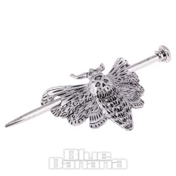 Blue Banana Death'S Head Moth Hair Pin (Silver)