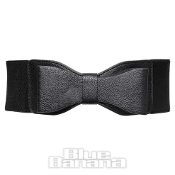 Blue Banana Elastic Bow Belt (Black)