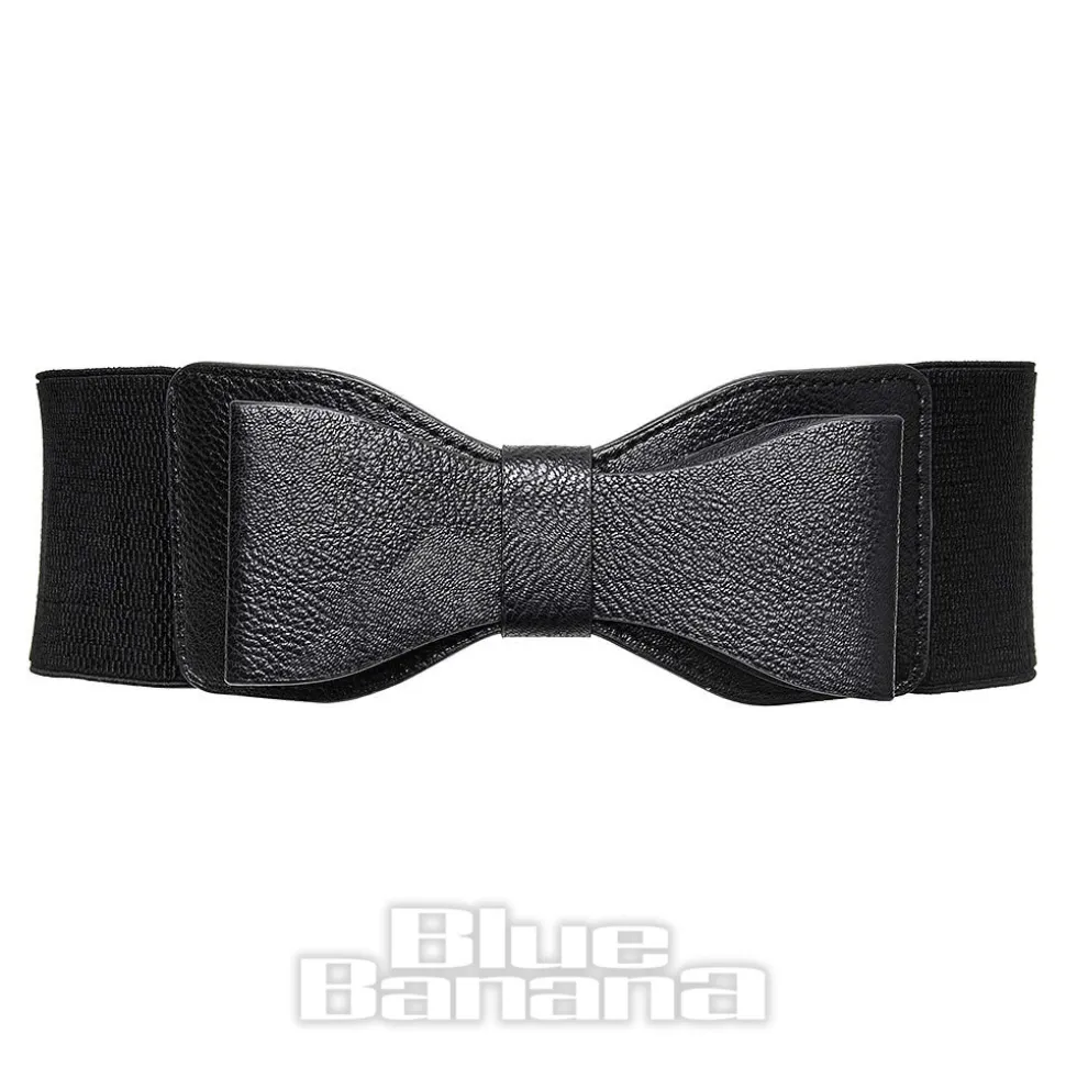 Blue Banana Elastic Bow Belt (Black)