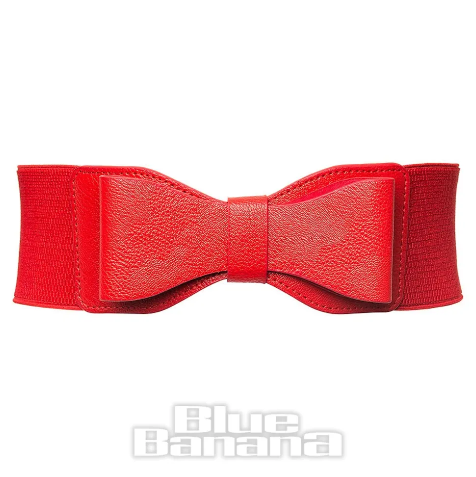 Blue Banana Elastic Bow Belt (Red)