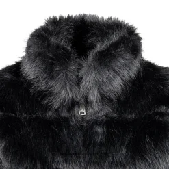 Blue Banana Faux Fur Zip Jacket (Black)