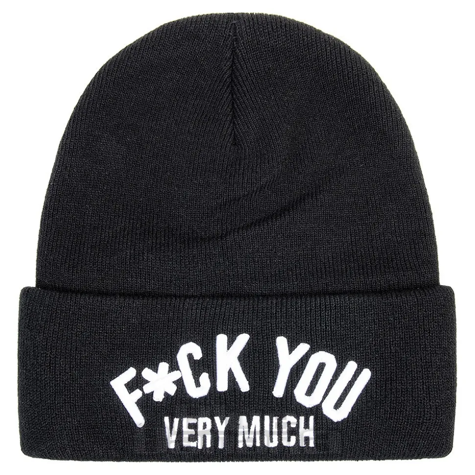 Blue Banana F*ck You Beanie Hat (Black)