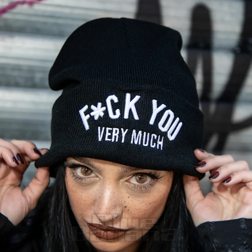 Blue Banana F*ck You Beanie Hat (Black)