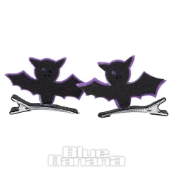 Blue Banana Felt Bat Hair Clip (Black)