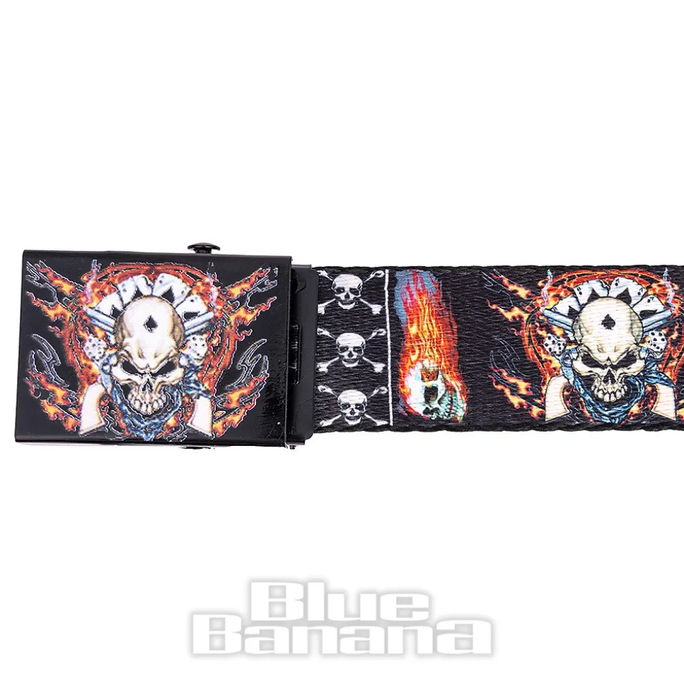 Blue Banana Fire Skull Belt (Black)