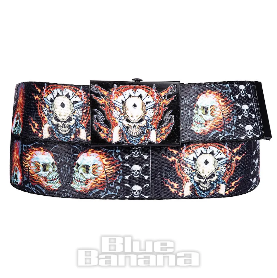 Blue Banana Fire Skull Belt (Black)