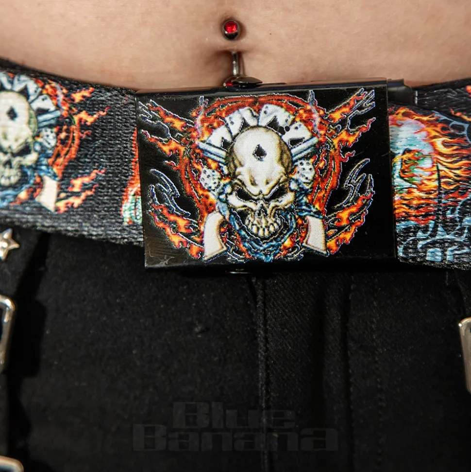 Blue Banana Fire Skull Belt (Black)