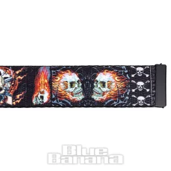 Blue Banana Fire Skull Belt (Black)