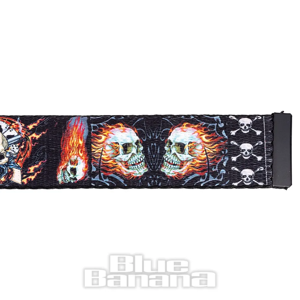 Blue Banana Fire Skull Belt (Black)