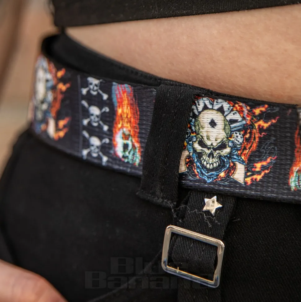 Blue Banana Fire Skull Belt (Black)