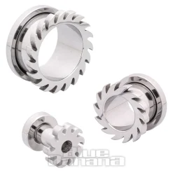Blue Banana Flames 4-14mm Steel Tunnel (Silver)