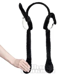 Blue Banana Flipping Ears Panda Skull Headband (Black/White)