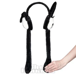 Blue Banana Flipping Ears Panda Skull Headband (Black/White)