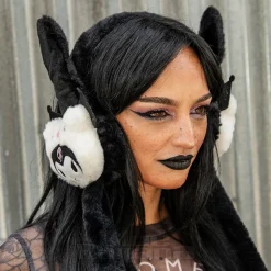 Blue Banana Flipping Ears Panda Skull Headband (Black/White)