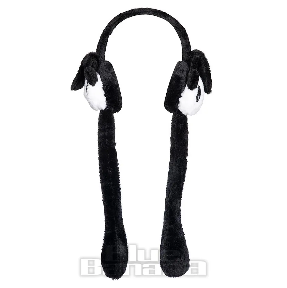 Blue Banana Flipping Ears Panda Headband (Black/White)