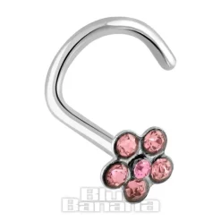 Blue Banana Flower Stainless Steel Nose Stud (Rose)
