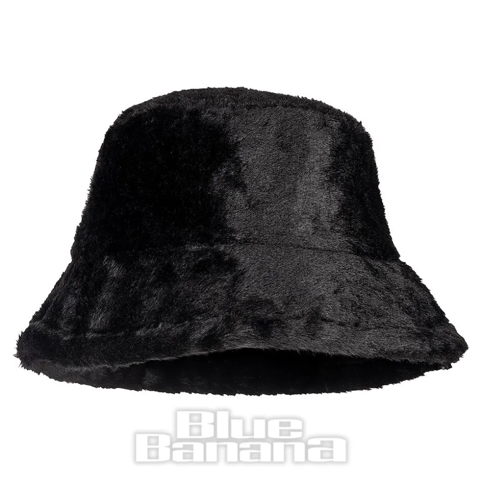 Blue Banana Fluffy Bucket Hat (Black)