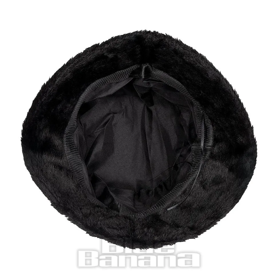 Blue Banana Fluffy Bucket Hat (Black)
