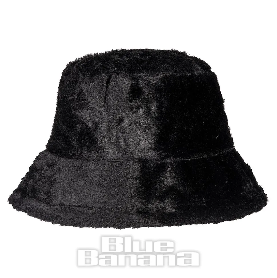 Blue Banana Fluffy Bucket Hat (Black)