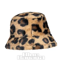 Blue Banana Fluffy Bucket Hat (Leopard)