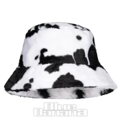 Blue Banana Fluffy Bucket Hat (Cow)