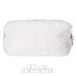 Blue Banana Fluffy Cat Makeup Bag (White)