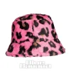 Blue Banana Fluffy Leopard Bucket Hat (Pink)